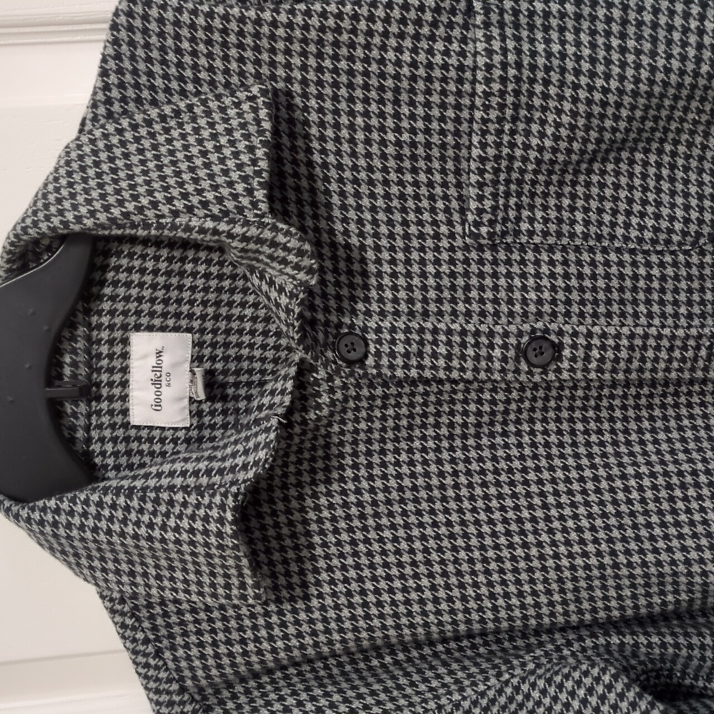 Houndstooth Heavyweight Flannel Shirt Size M - Picture 2 of 3